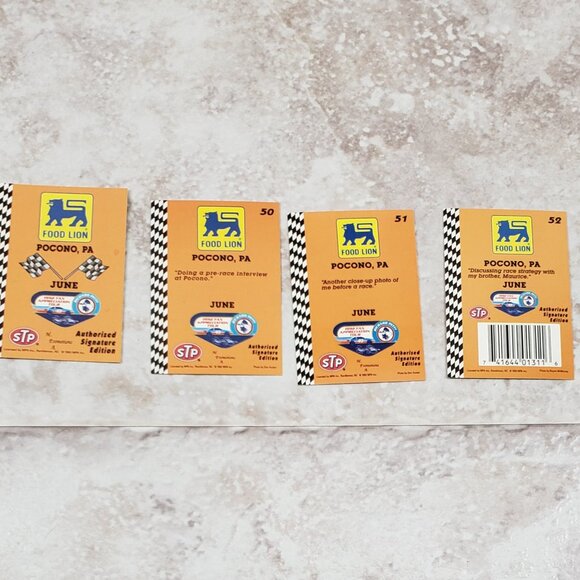 1992 Fan Appreciation Tour Food Lion 4 Nascar Cards Pocono Richard Petty - Picture 2 of 5